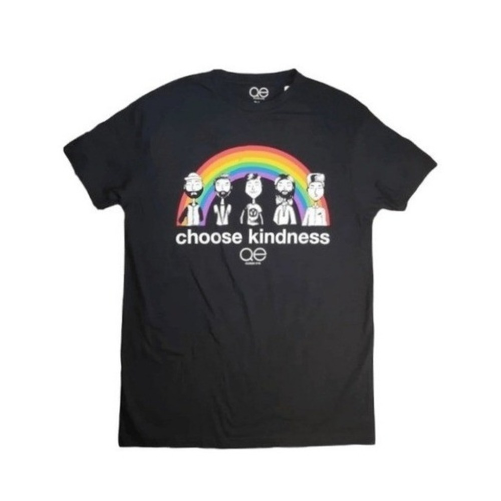 Queer Eye Rainbow Pride Ready Graphic Tee Black Crewneck Short‎ Sleeve M